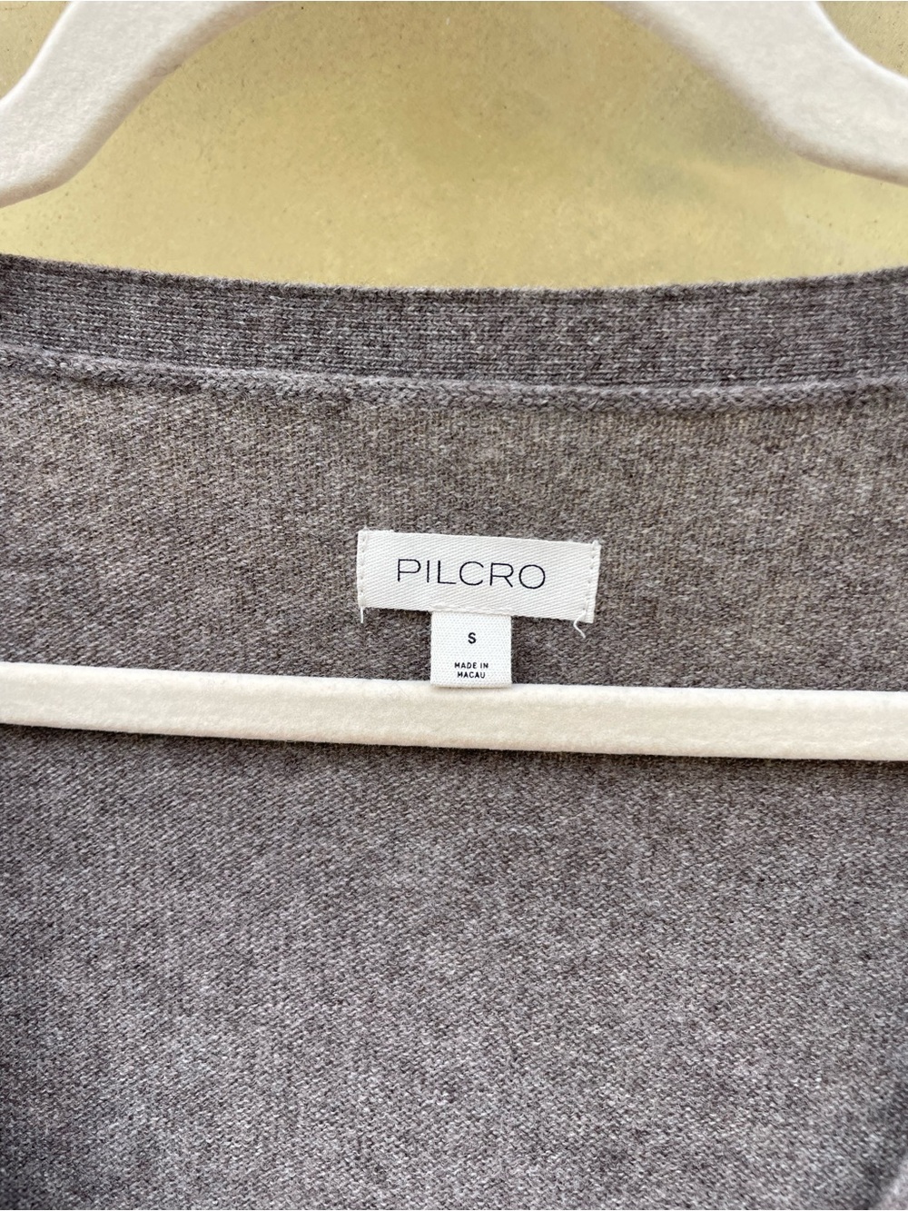 Pilcro Wool and Cashmere Gray-Brown V-Neck Button Front Sweater Vest - Picture 6 of 8